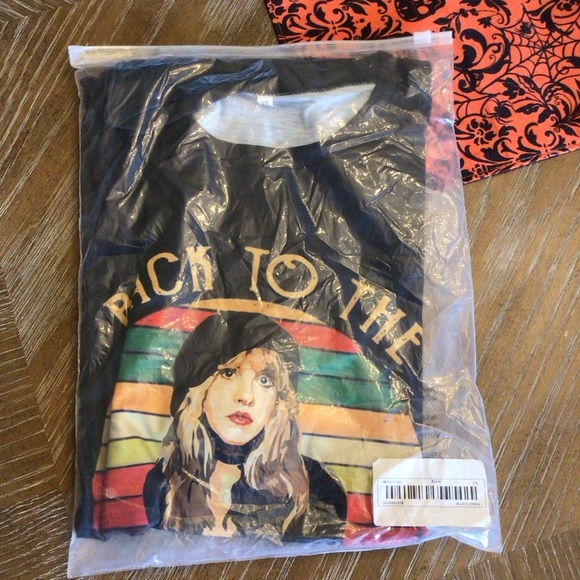 Womens Gypsy Graphic Print Vintage Style Black Short Sleeve T-Shirt Size XL - Picture 6 of 9